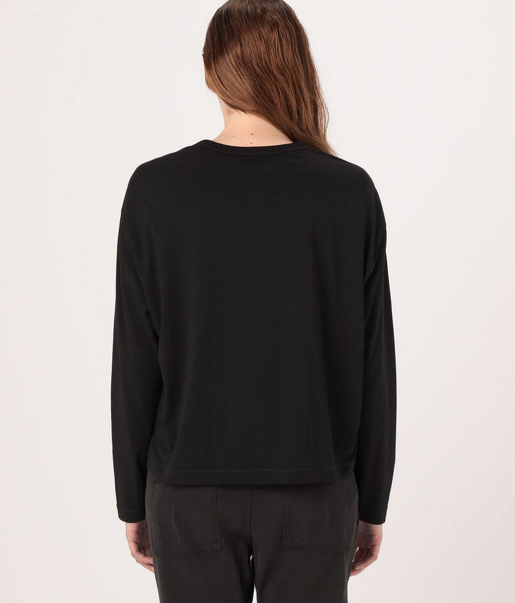 Henley Clean Finish Top - Black - Women