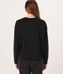 Henley Clean Finish Jersey - Black - Women's