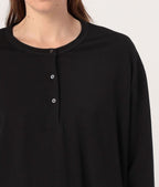 Henley Clean Finish Top - Black - Women