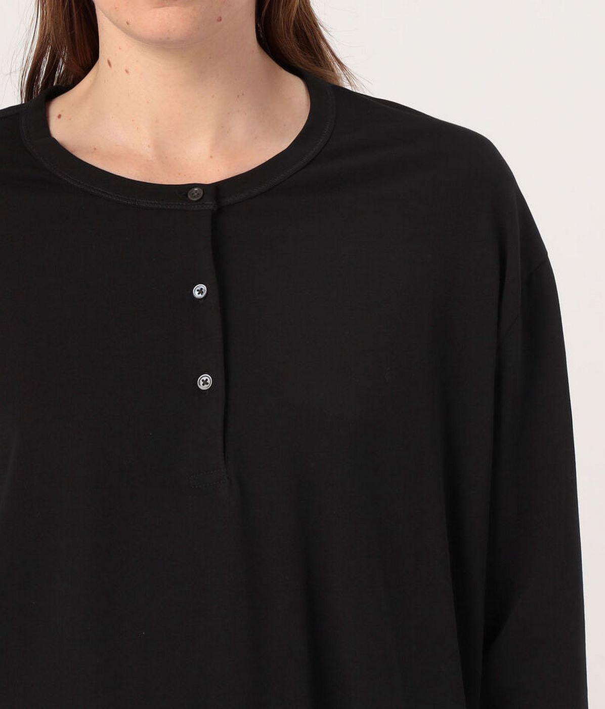 Henley Clean Finish Top - Black - Women