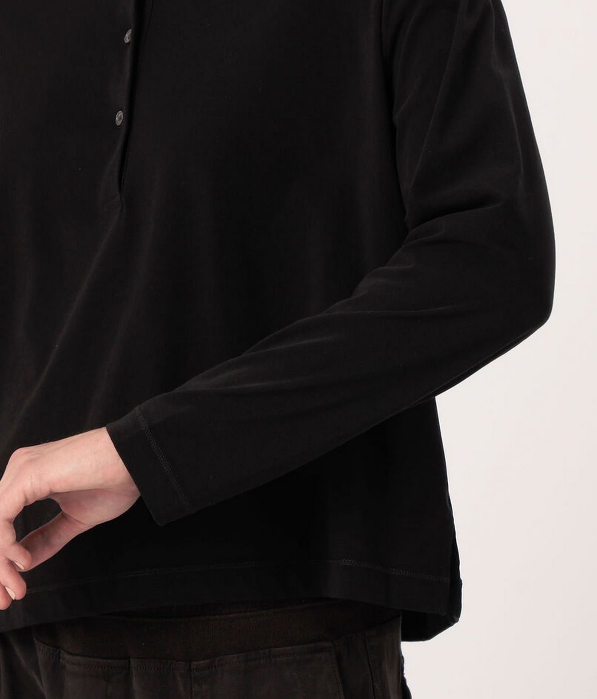 Henley Clean Finish Top - Black - Women