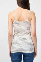 Sheer Jersey Camouflage Tank Top - Dust Camo - Women
