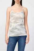 Sheer Jersey Camouflage Tank Top - Dust Camo - Women