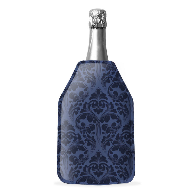 Napa - Lot De 2 Rafraîchisseurs De Bouteille Souple Damassé Bleus - Textile