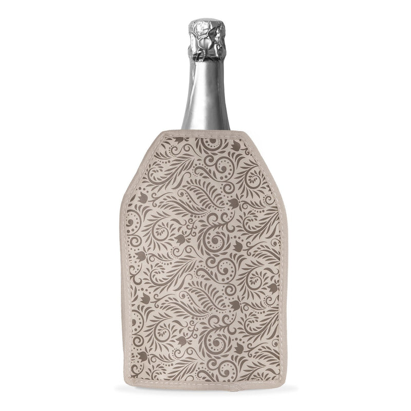 Napa - Lot De 2 Rafraîchisseurs De Bouteille Souple Damassé Gris - Textile