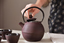 Théière En Fonte Avec Filtre Et 4 Verres - Violette