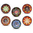 Set Of 6 Ceramic Cups With Handmade Relief Decoration