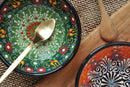Set Of 6 Ceramic Cups With Handmade Relief Decoration