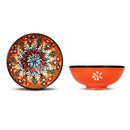 Set Of 6 Ceramic Cups With Handmade Relief Decoration