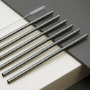 Set Of 6 Straws + Pipe Cleaner - Glossy Black