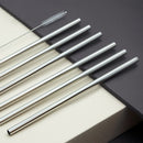 Set Of 6 Straws + Pipe Cleaner - Glossy Silver