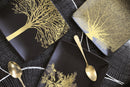 Singapore - Ensemble De 4 Assiettes Carrées En Céramique À Décor Doré - Noir - Céramique