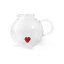 Jarra de vidrio de borosilicato - Figura de corazón rojo