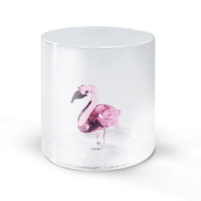 Gobelet En Verre Borosilicate - Figurine Flamant Rose