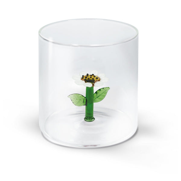 Juego de 4 vasos de vidrio borosilicato - Figura Margarita