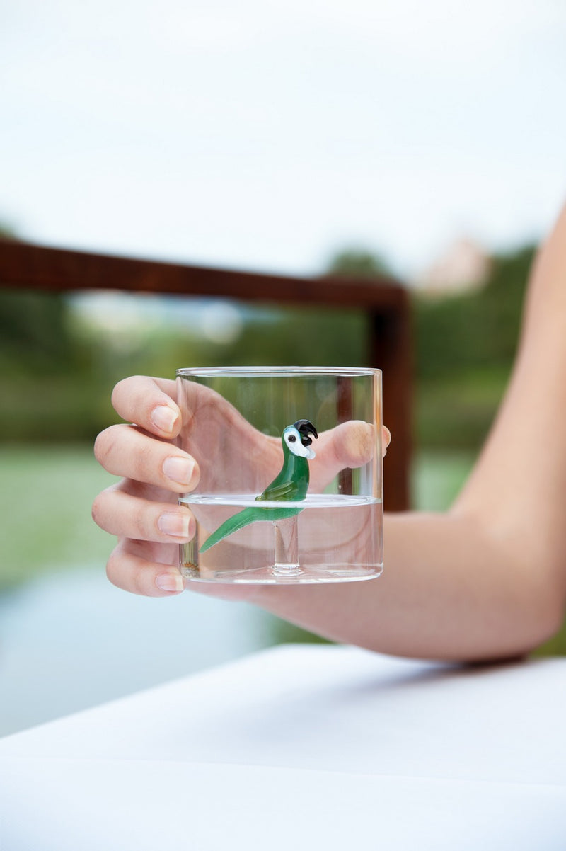 Vaso de vidrio de borosilicato - Figura de loro