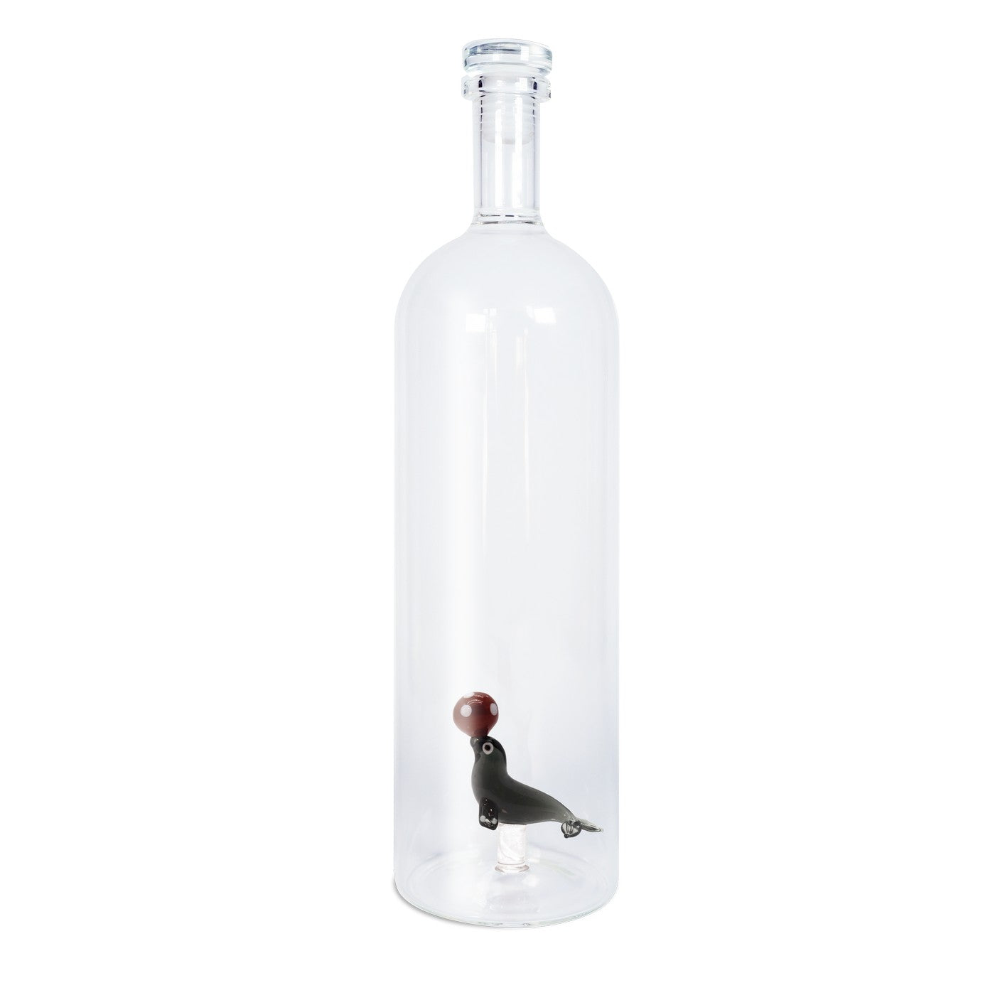 Borosilicate Glass Bottle With Stopper - Seal Figurine