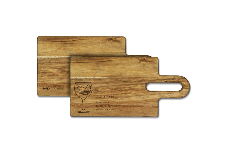 FSC® Acacia Wood Cutting Board, With Engraved Cocktail Recipe