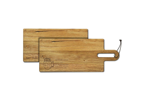 Roma - Tabla de cortar de madera de acacia con receta de cóctel grabada - Madera