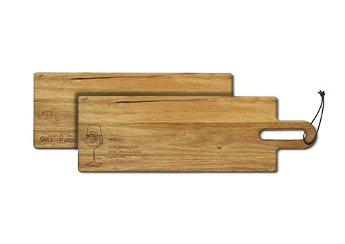 Roma - Tabla de cortar de madera de acacia con receta de cóctel grabada - Madera