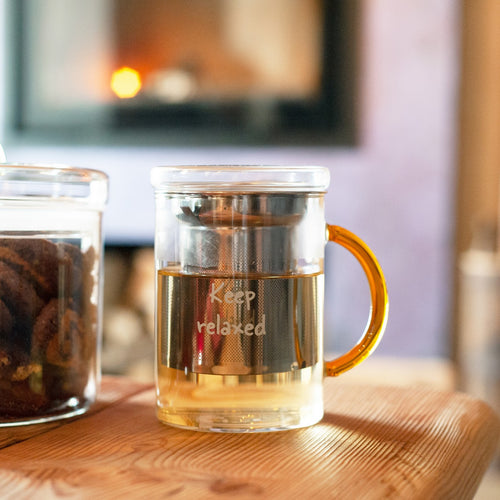 Tisanière En Verre Borosilicate Avec Filtre En Acier Inoxydable