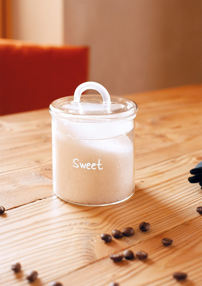 Monterey - Lot De 2 Pots À Sucre Avec Bouchon Hermétique - Blanc - Verre Borosilicate