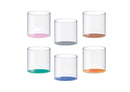 Juego de 6 vasos de vidrio de borosilicato de colores - 6 colores