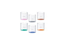 Set Of 6 Colorful Borosilicate Glass Cups With Inscriptions
