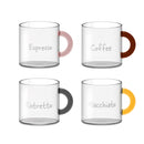Monterey - Ensemble De 4 Tasses À Café Avec Anse - Verre Borosilicate