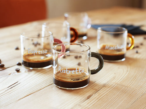 Monterey - Set of 4 Coffee Cups with Handle - Borosilicate Glass