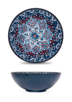 Saladier En Céramique Avec Décoration En Relief Faite À La Main, Ø 20 Cm - Bleu