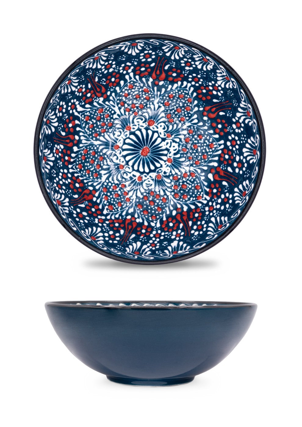 Saladier En Céramique Avec Décoration En Relief Faite À La Main, Ø 20 Cm - Bleu
