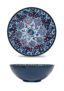 Saladier En Céramique Avec Décoration En Relief Faite À La Main, Ø 20 Cm - Bleu