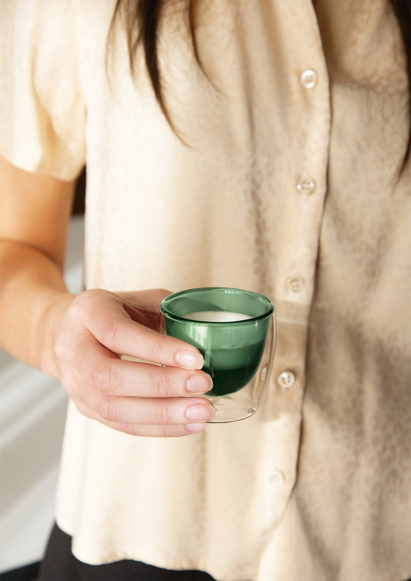 Set of 2 Small Double-Walled Glasses - Green