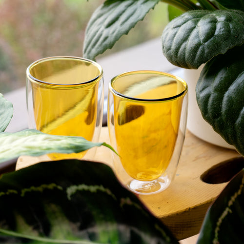 Set De 2 Verres À Double Paroi - Jaune