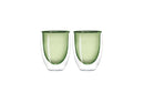 Set of 2 Double Walled Glasses - Green