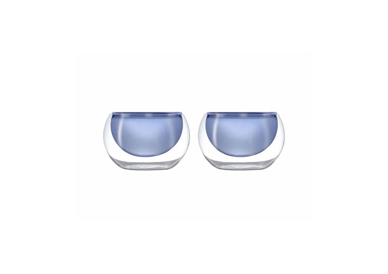 Set De 2 Bols En Verre À Double Paroi - Bleu