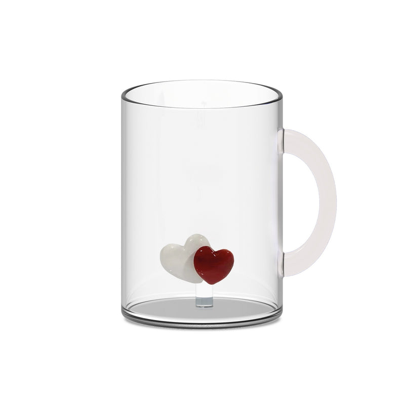 Mug En Verre Borosilicate - Figurine Cœurs