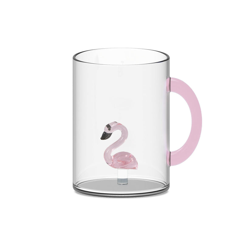 Monterey - Lot De 2 Mugs Flamant Roses - Verre Borosilicate