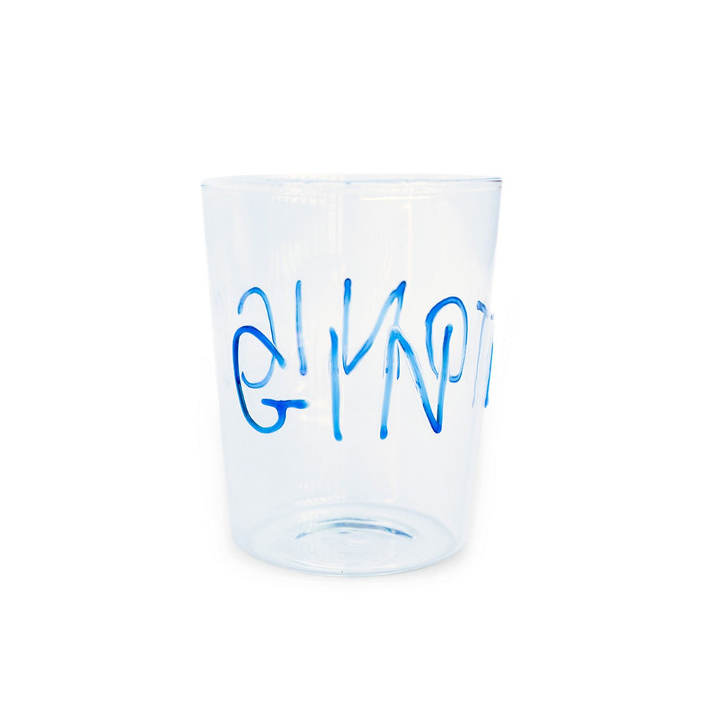 Set of 4 Cocktail Glasses in Borosilicate Glass - Gin Inscription