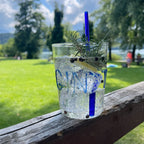 Set of 4 Cocktail Glasses in Borosilicate Glass - Gin Inscription