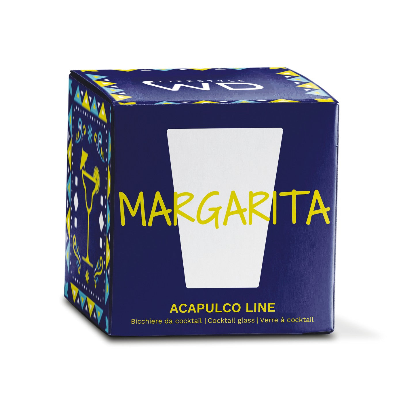 Lote De 4 Copas De Cóctel De Vidrio Borosilicato - Inscripción Margarita