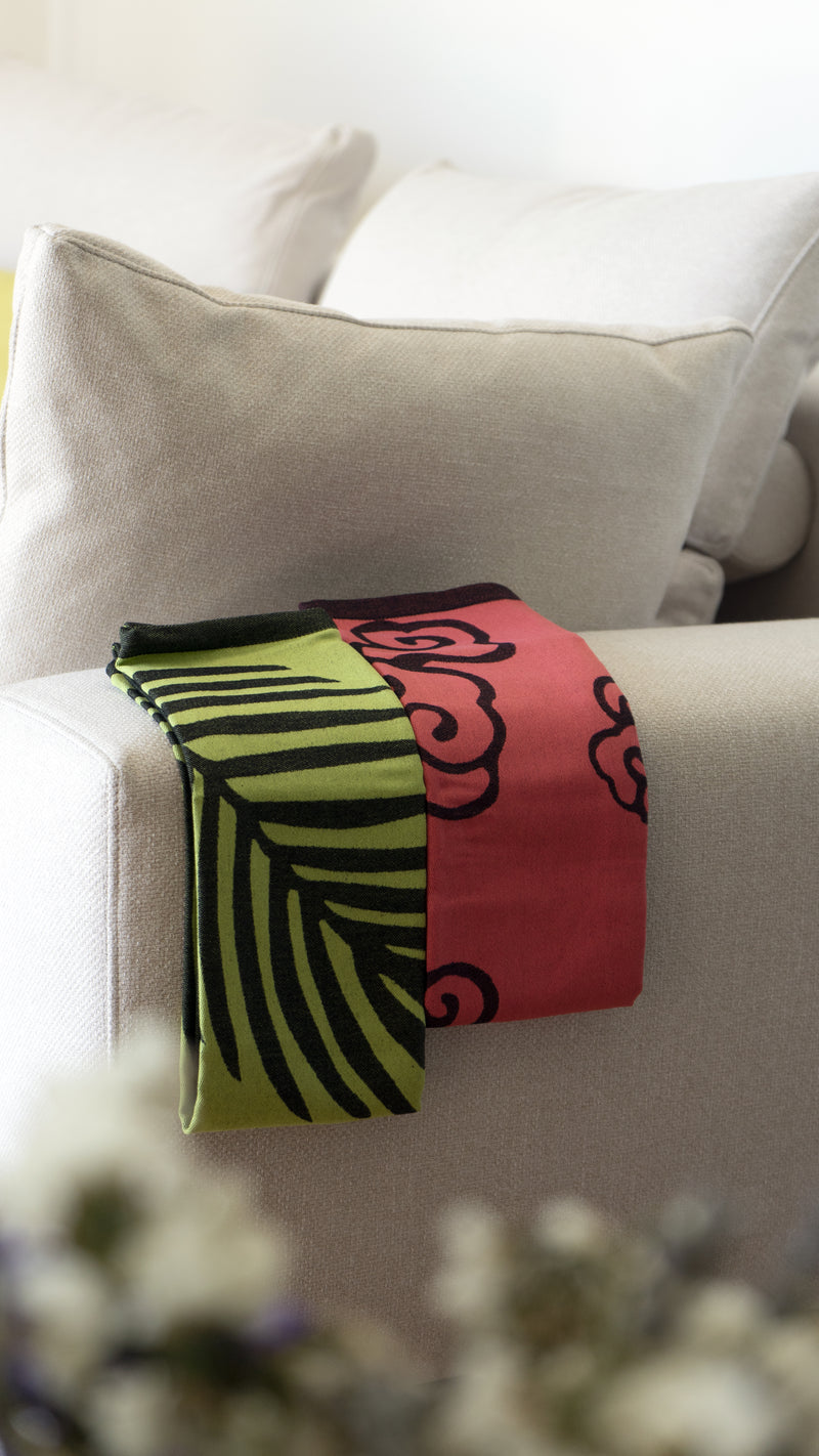 Pechino - Lot De 2 Torchons De Style Pékinois - Vert Et Rouge - Textile