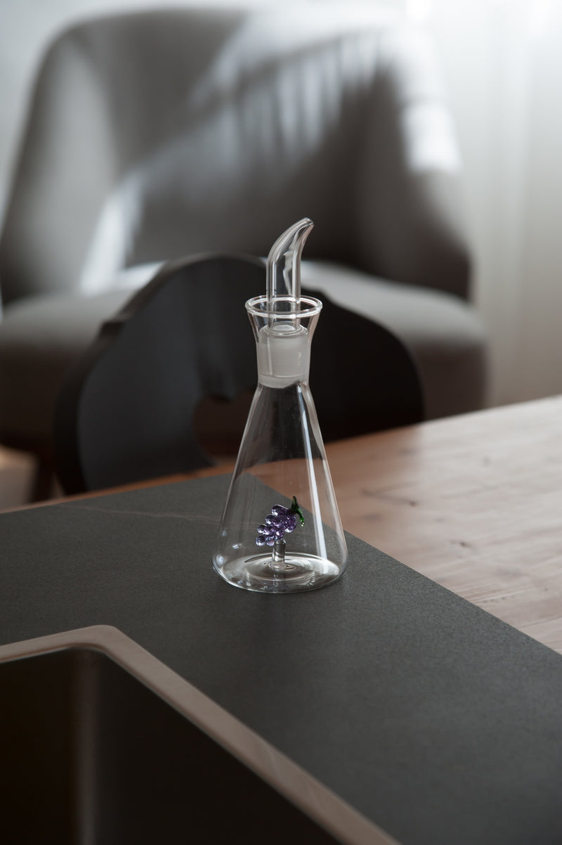 Vinaigrier En Verre Borosilicate - Décor Raisin