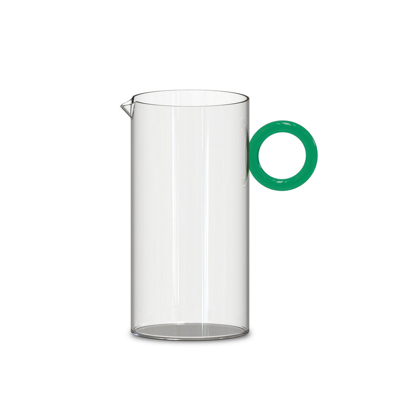 Carafe En Verre Borosilicate Avec Poignée Colorée À Anneau - Poignée Verte
