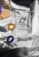 Juego de 4 vasos de vidrio borosilicato con asa de anilla