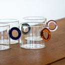 Juego de 4 vasos de vidrio borosilicato con asa de anilla
