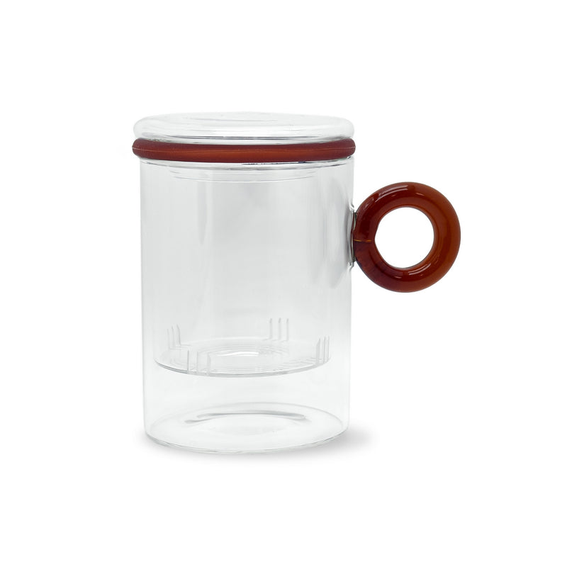 Tisanière En Verre Borosilicate Avec Poignée À Anneau - Poignée Ambré