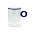 Tisanière En Verre Borosilicate Avec Poignée À Anneau - Poignée Bleue