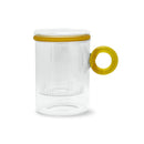 Borosilicate Glass Tea Pot With Ring Handle - Yellow Handle